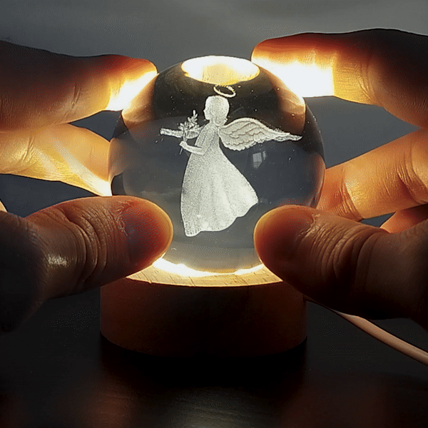 Glob De Cristal Religios Cu Lumină Caldă